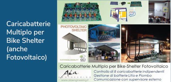 Caricabatterie Multiplo Bike-Shelter (anche Fotovoltaico)